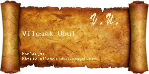 Vilcsek Ubul névjegykártya